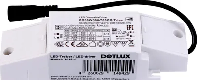 Produktbild von LED-Netzteil CC 13-30W 500-700mA 26-42V dimmbar Phasenab/-anschnitt