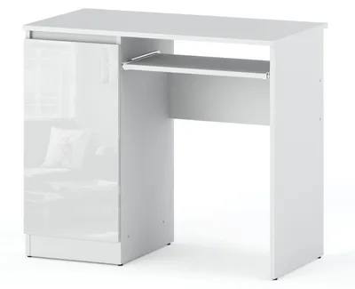 Produktbild von 1D Schreibtisch 90 cm Mattweiß / Glänzendweiß