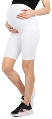Image de Leggings de grossesse courts pour femmes Be Mammy en Coton BE20-285 (blanc, M)
