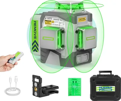 Obrázok produktu pre 3D laserová vodováha, vysoká presnosť ±2 mm/10 m, dlhý prevádzkový čas, iba laserová vodováha
