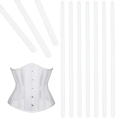 10 Stück 30 cm x 8 mm Metall-Fischbein, weiß, für Brautkleid & DIY