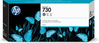 Produktbild von HP 730 - 300 ml - mit hoher Kapazität - Grau - original - DesignJet - Tintenpatrone - für DesignJet SD Pro MFP, T1600, T1600dr, T1700, T1700dr, T1708, T1708dr, T2600, T2600dr