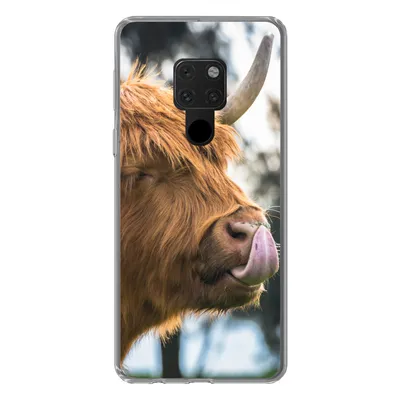 Produktbild von MuchoWow® Handyhülle Schutzhülle Hülle für Huawei P40 Lite Schottischer Highlander - Nase - Baum Silikon Softcase Handy Hülle - Handy