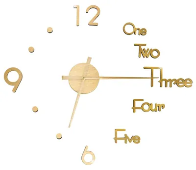 Produktbild von vidaXL 3D-Wanduhr Modernes Design Golden 100 cm XXL