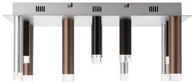 Produktbild von BRILLIANT Lampe Cembalo LED Deckenleuchte eckig 12flg braun/Kaffee | 12x 4W LED integriert, 306lm, 3000K | In 3 Stufen über Wandschalter dimmbar | Energiesparend und langlebig durch LED-Einsatz