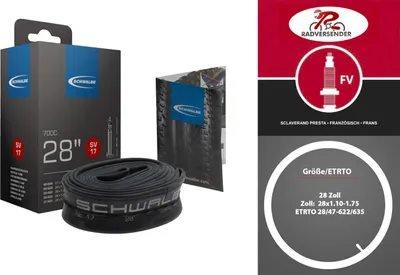 Produktbild von Schwalbe SV17, Presta-Ventil, 27"/28", 28 - 47 mm, 4 cm, Schwarz, 150 g