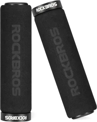 Immagine prodotto di Manopole per bici ROCKBROS – antiscivolo, ammortizzanti e leggere, in schiuma, universali per manubri da 22,2 mm Nero-Nero