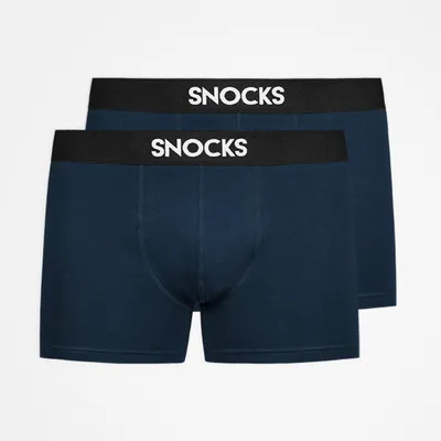 Produktbild von SNOCKS Boxershorts with Logo Men, 2pcs Navy Navy L