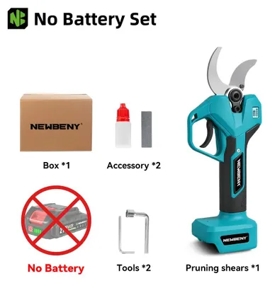 Immagine prodotto di Potatore elettrico a batteria - 21V, motore brushless, per giardinaggio - Capacità di taglio: 65 mm - Lame Acciaio al carbonio - Senza fili, ideale per alberi da frutto e bonsai - Non include la batteria