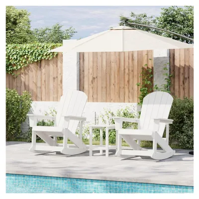 Produktbild von Adirondack Schaukelstühle 2 Stück Weiß 73,5 x 92 x 90 cm HDPE Schaukelstühle