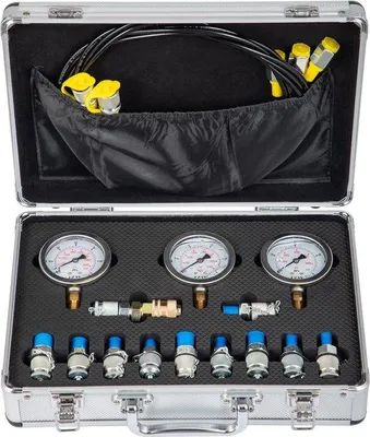 Image de Kit de test de manomètre hydraulique, 8600 PSI, portable, appareil de test de pression