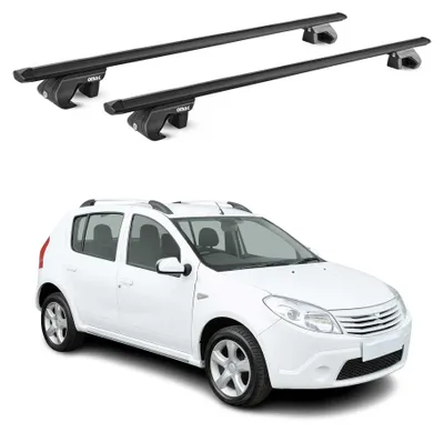 Image de Barres de toit pour Dacia Sandero Stepway I 2011-2012 Facelift Alu Noir ABE, productTiles.product.images.aiGenerated