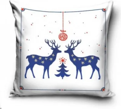 Zdjęcie produktu dla Świąteczna poszewka na poduszkę Blue Deer, 40 x 40 cm, PNL231232