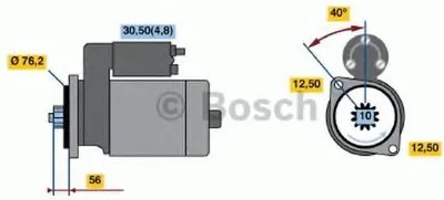 Produktbild von BOSCH 0 986 020 290 Starter Anlasser 1kW für VW GOLF VI (5K1) 12V