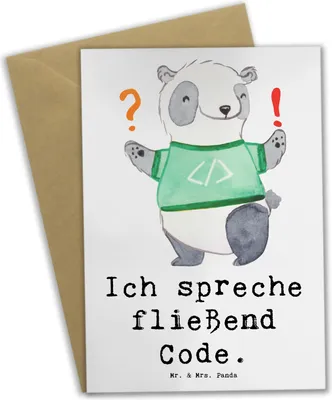 Produktbild von Mr. & Mrs. Panda valentinstagskarte Code Meister - Weiß - Geschenk, Softwareentwicklung, handgefertigte Geschenke, Beruf, weihnachtskarten, Berufe, dankeskarten, Software