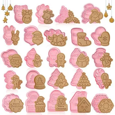 Produktbild von Weihnachtsplätzchen-Formen, 24-teilig, 3D-Set für Kinder