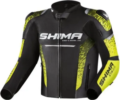 Produktbild von SHIMA STR 2.0 Motorrad Lederjacke Farbe: Schwarz/Gelb, Grösse: 50