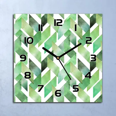 Produktbild von Wanduhr Echt-Glas-Küchenuhr Fischgrätenmuster Quarz Lautlos 30x30 Deko Bilder
