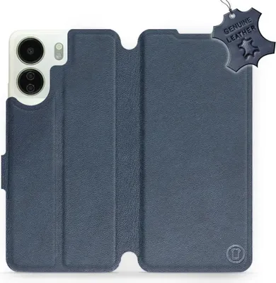 Zdjęcie produktu dla Skórzane etui na telefon komórkowy Xiaomi Redmi 13C 5G, Mobiwear Leather, ciemnoniebieskie