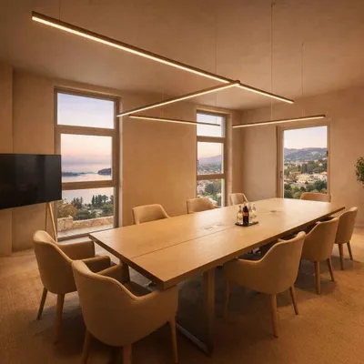 Produktbild von s.luce Oris LED-Linienleuchte Büro-Pendelleuchte XL nach Maß 2700K Schwarz 400cm mit Fernbedienung Rechteckig