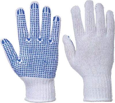 Produktbild von Portwest A111 Klassischer Noppen- Handschuh White/Blue Gr. XXL