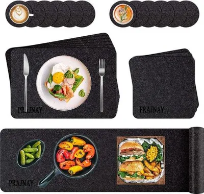 Produktbild von Famanu Platzdeckchen Set – Hitzebeständig und Rutschfest – Abwaschbare Tischunterlage