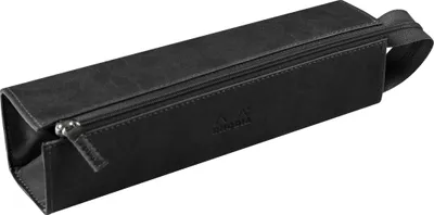 Produktbild von Rhodia 319012C, Hartschalenetui für Stifte, Kunstleder, Textil, Schwarz, Einfarbig, Reißverschluss, 230 mm