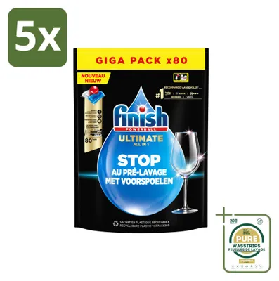 Produktbild von 5 x Finish Ultimate All in One Spülmaschinentabs - Vorratspackung - 5 Stücke
