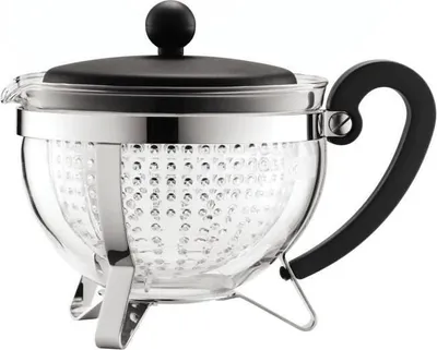 Immagine prodotto di Teiera Bodum Chambord, 1 L, filtro per tè in plastica, nero, vetro e acciaio inossidabile