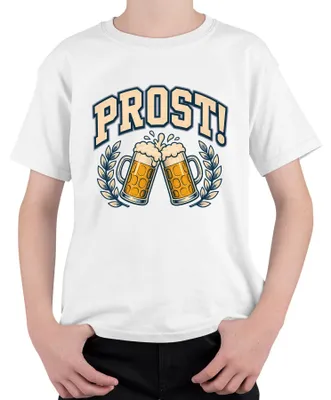 Obrázok produktu pre PROST! Poháre na pivo, , ľudová slávnosť, párty, zábava, kožené nohavice, detské tričko, biela farba, veľkosť 128