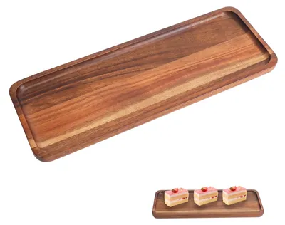 Holz-Servierbrett, Akazie, 30x12 cm, handgefertigt, rechteckig