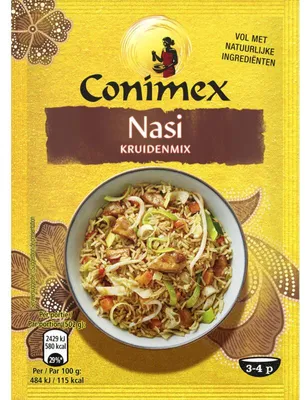 Image de Conimex Mix Nasi 20g – Mélange d'épices épicé pour un Nasi Goreng authentique