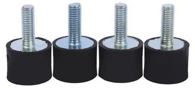 Image de Supports d'isolation antivibratoire en caoutchouc, M10, 40x30 mm, lot de 4