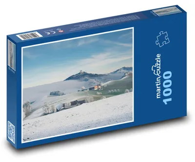 Obrázek produktu pro Puzzle 1000 Zimní krajina - zasněžené hory - martinpuzzle