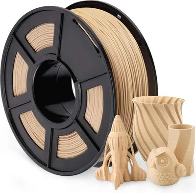 Immagine prodotto di Filamento per stampa 3D in legno bianco da 1,75 mm (+/- 0,02 mm), bobina da 1 kg