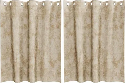 Obrázok produktu pre vidaXL Zamatové závesy s záclonami 2 ks Krémová 140 x 140 cm Zamat