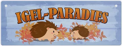 Produktbild von Igel-Paradies Metallschild mit herbstlichem Motiv