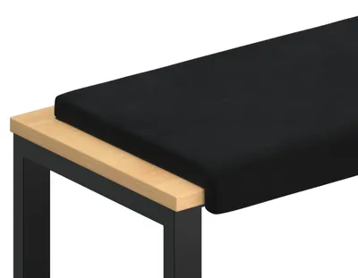 Image de vidaXL Coussin de banquette en velours, noir, profondeur 35 cm