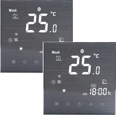 Produktbild von 2X BTH-2000L-GALW WiFi Smart Digital LCD Raumthermostat für 5A Wassererwärmung Fußbodenheizung Sprachsteuerung Wandthermostat Kompatibel mit Amazon Echo / Google Home / Tmall Genie / IFTTT Innenthermometer