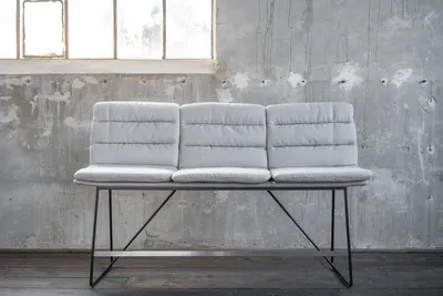 Produktbild von KAWOLA Thekenbank Vince Stoff hellgrau B/H/T: 180x110x56cm