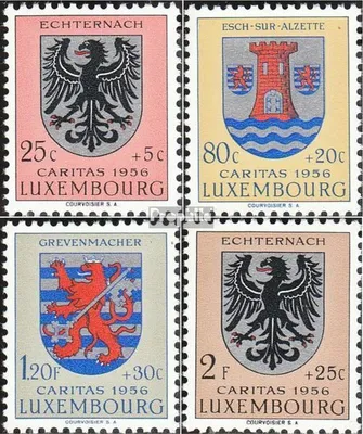 Produktbild von Briefmarken Luxemburg 1956 Mi 561-564 postfrisch Kantonalwappen