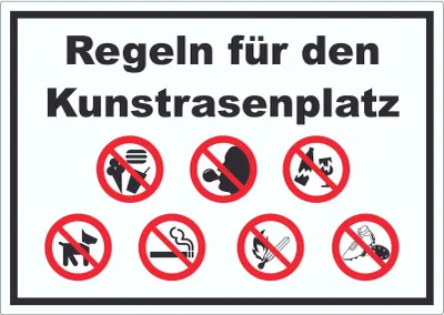 Produktbild von Aufkleber Regeln Kunstrasenplatz A4 (210x297mm)