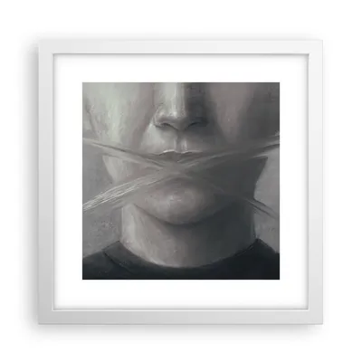 Produktbild von Gerahmtes Poster - Weißer Rahmen - Symbol Mund Sprache - 30x30 cm - Wand Bild - Wanddeko - Wandbilder - Kunstposter - Wandposter - Bilderrahmen - Bilder - Kunstdruck - Wanddekoration - P2WAC30x30-4754