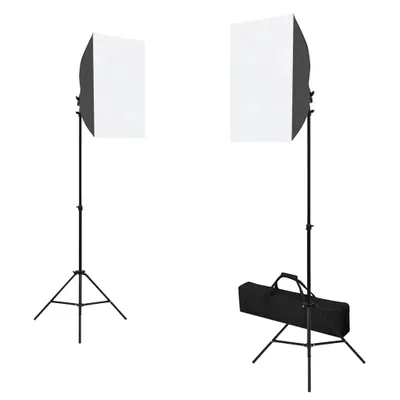 Image de vidaXL Kit studio photo avec boîtes à lumière, système de fond et réflecteur