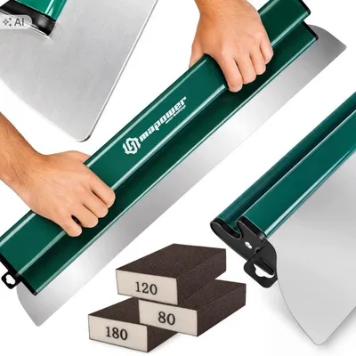Zdjęcie produktu dla Nóż do gładzi szpachla 60 cm ostrze nierdzewne 0,35 mm MAPOWER