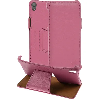 Produktbild von PhoneNatic Echt-Lederhülle kompatibel mit Sony Xperia XA - Leder-Case rosa + Glasfolie