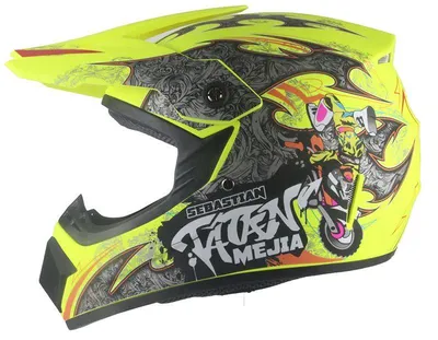 Obrázok produktu pre Krížová prilba Detská prilba Motocyklová prilba Motocross Mejia matná žltá Quad veľkosť L