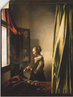 Produktbild von ARTland Wandbild, selbstklebend Briefleserin am offenen Fenster. Um 1658 Größe: 60x80 cm