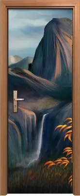 Produktbild von Türposter 70x200 cm Türaufkleber Türtapete Türfolie Klebefolie Landschaft Berge Herbst Nebel Himmel