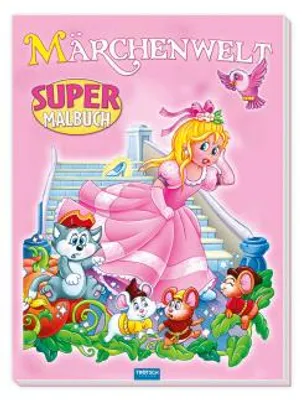 Produktbild von TRÖTSCH - Supermalbuch Märchenwelt | Zauberhaftes Malbuch mit 48 farbigen Malvorlagen beliebter Märchenfiguren. Ausmalbuch für Buntstifte, Wasserfarben und Wachsmalstifte | Ab 3 Jahren